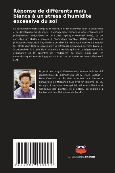 Produktbild: R&eacute;ponse de diff&eacute;rents ma&iuml;s blancs &agrave; un stress d'humidit&eacute; excessive du sol