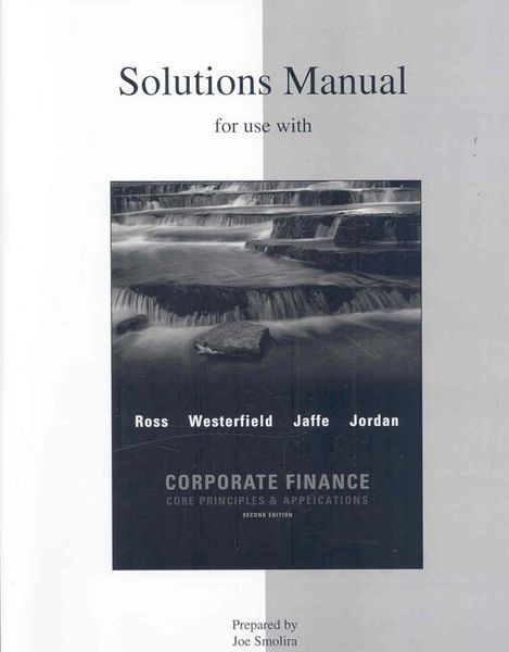 Produktbild: Solutions Manual to Accompany Corporate Finance: Core Principles and Applications