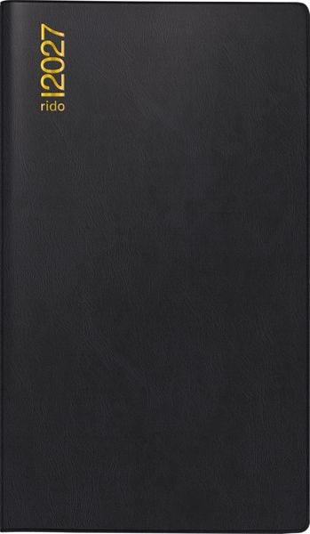 Produktbild: rido/id&eacute; 7012212907 Taschenkalender Mod. TM 17/contacter 2027 A6 quer, Kunststoff, schwarz
