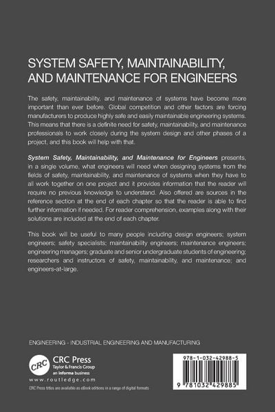 Produktbild: System Safety, Maintainability, and Maintenance for Engineers