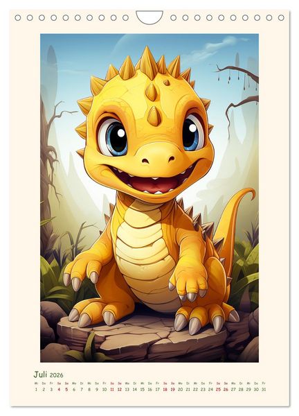 Produktbild: Happy Dinos (Wandkalender 2026 DIN A4 hoch), CALVENDO Monatskalender
