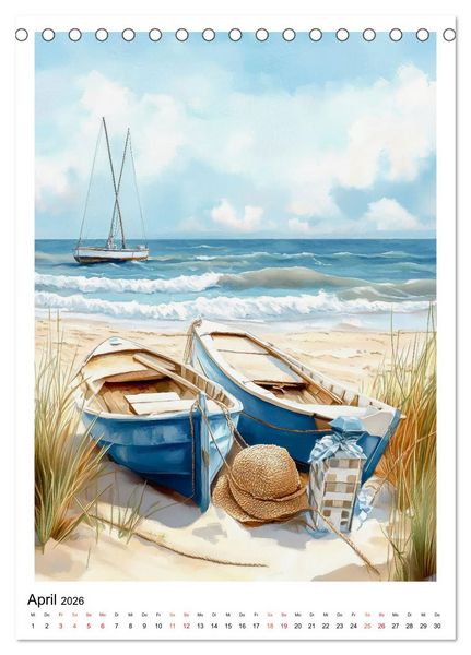 Produktbild: Maritimes Vergn&uuml;gen am Strand (Tischkalender 2026 DIN A5 hoch), CALVENDO Monatskalender