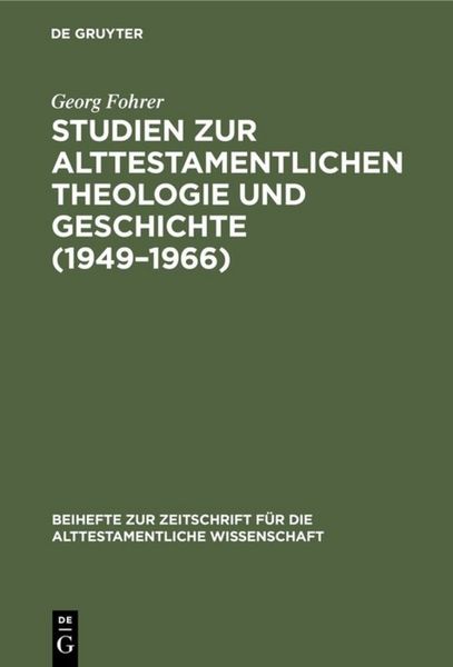 Produktbild: Studien zur alttestamentlichen Theologie und Geschichte (1949&ndash;1966)