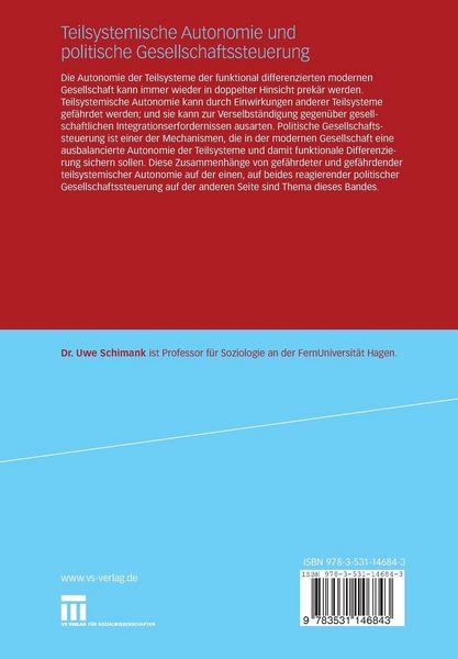 Produktbild: Teilsystemische Autonomie und politische Gesellschaftssteuerung