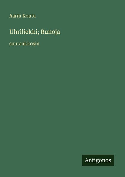 Produktbild: Uhriliekki; Runoja