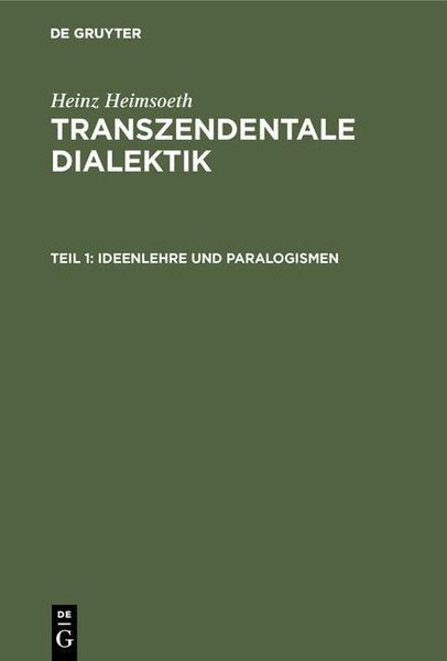 Produktbild: Ideenlehre und Paralogismen