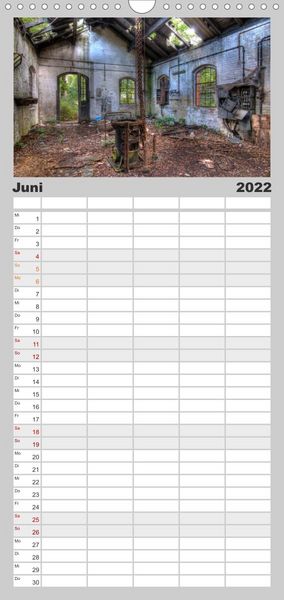 Produktbild: Familienplaner Lost Places in Deutschland (Wandkalender 2022 , 21 cm x 45 cm, hoch)