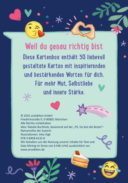 Produktbild: Du bist genau richtig! &ndash; 50 Karten f&uuml;r dich (PS: Du bist die Beste!)
