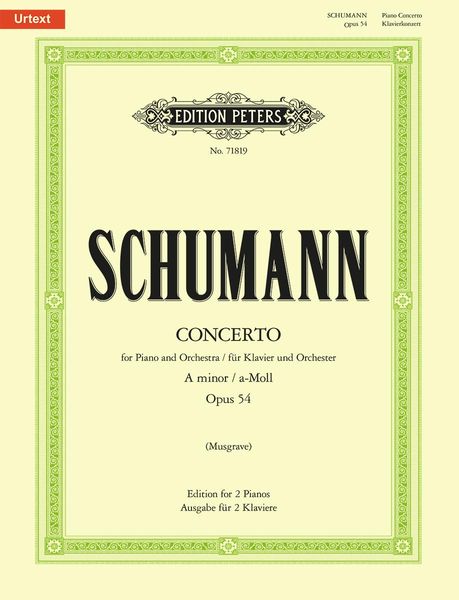 Produktbild: Schumann, R: Piano Concerto in a Minor Op. 54 (Edition for 2