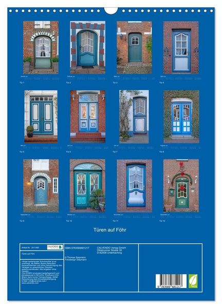 Produktbild: T&uuml;ren auf F&ouml;hr (Wandkalender 2027 DIN A3 hoch), CALVENDO Monatskalender