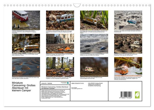 Produktbild: Miniature Caravaning: Gro&szlig;es Abenteuer mit kleinem Camper (Wandkalender 2026 DIN A3 quer), CALVENDO Monatskalender