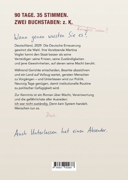 Produktbild: Zur Kenntnis
