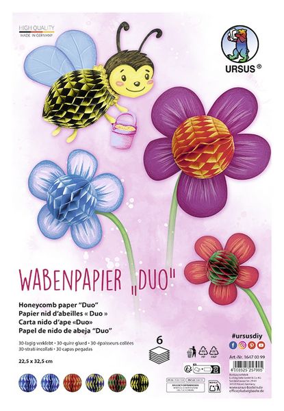 Produktbild: URSUS Basispapiere Wabenpapier Duo, 22,5 x 32,5 cm, 6 Blatt