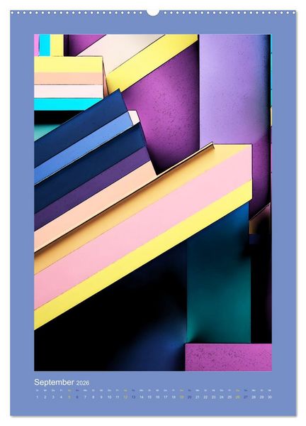 Produktbild: WALL ART Geometrische Konzeptkunst (Wandkalender 2026 DIN A2 hoch), CALVENDO Monatskalender