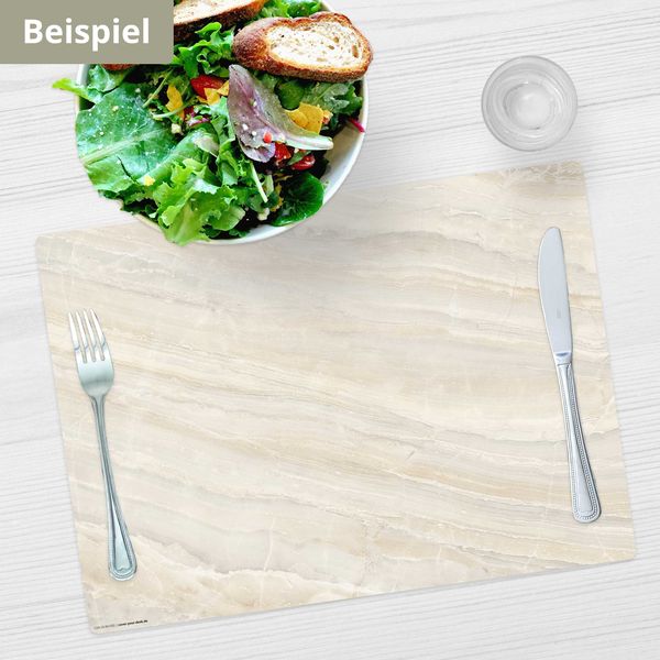 Produktbild: Tischsetmacher Tischsets Marmorplatte mit beiger Maserung, aus hochwertigem Vinyl (4 St&uuml;ck), 44 x 32 cm
