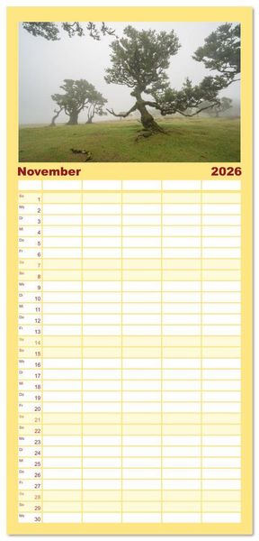 Produktbild: Familienplaner 2026 - Wundersch&ouml;nes Madeira mit 5 Spalten (Wandkalender, 21 x 45 cm) CALVENDO