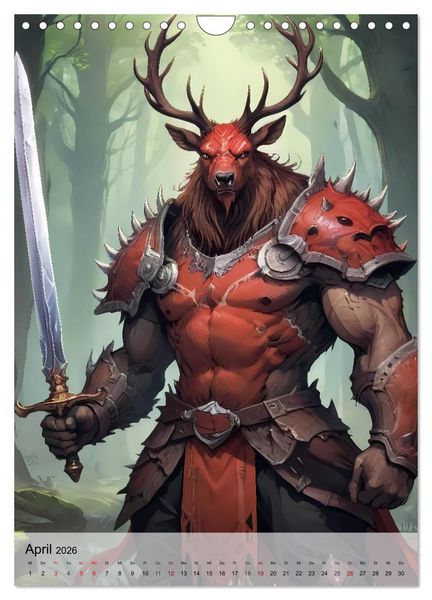 Produktbild: Beasts - Edle Krieger und verruchte B&ouml;sewichte (Wandkalender 2026 DIN A4 hoch), CALVENDO Monatskalender