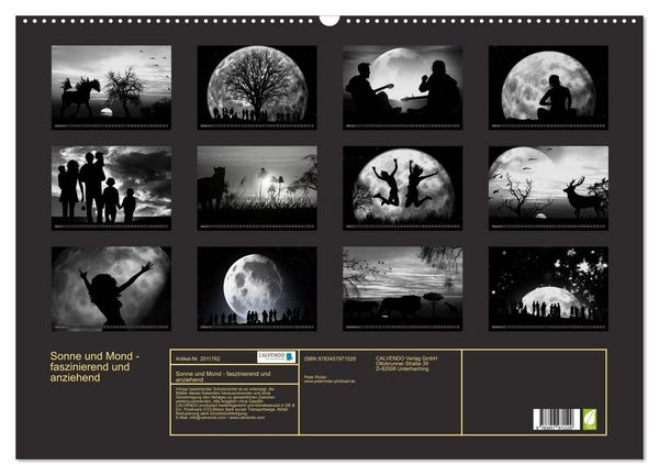 Produktbild: Sonne und Mond - faszinierend und anziehend (Wandkalender 2026 DIN A2 quer), CALVENDO Monatskalender