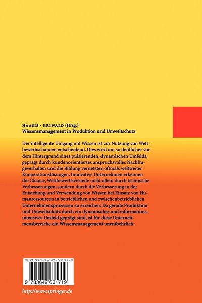 Produktbild: Wissensmanagement in Produktion und Umweltschutz