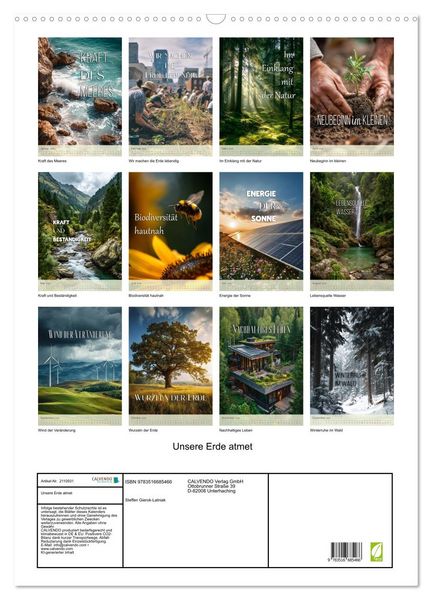 Produktbild: Unsere Erde atmet (Wandkalender 2026 DIN A2 hoch), CALVENDO Monatskalender