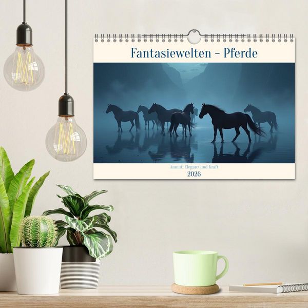 Produktbild: Fantasiewelten - Pferde (Wandkalender 2026 DIN A4 quer), CALVENDO Monatskalender