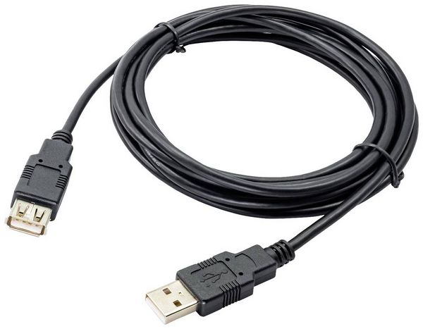 Produktbild: Akyga USB-Kabel USB-A Stecker, USB-A Buchse 3.00m Schwarz AK-USB-19