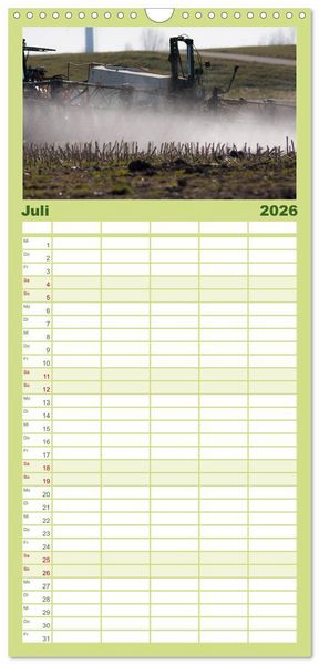Produktbild: Familienplaner 2026 - Landwirtschaft - Maschinen im Einsatz mit 5 Spalten (Wandkalender, 21 x 45 cm) CALVENDO