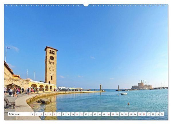 Produktbild: Rhodos - Altstadt mit Charme und Zauber (Wandkalender 2026 DIN A2 quer), CALVENDO Monatskalender
