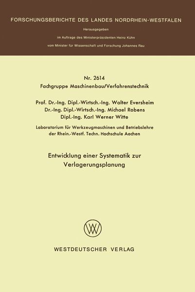 Produktbild: Entwicklung einer Systematik zur Verlagerungsplanung