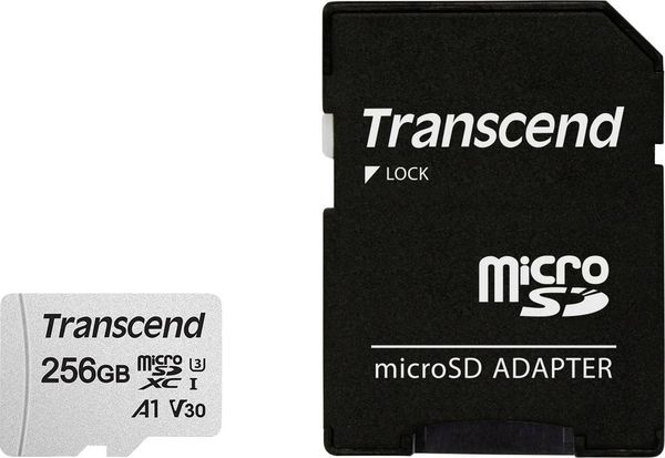 Transcend Premium 300S microSDXC-Karte 256 GB Class 10, UHS-I, UHS-Class 3, v30 Video Speed Class, A1 Application Perfor