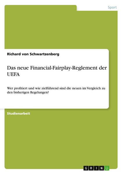 Produktbild: Das neue Financial-Fairplay-Reglement der UEFA