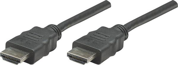 Produktbild: Manhattan HDMI Anschlusskabel HDMI-A Stecker, HDMI-A Stecker 1.00 m Schwarz 308816 HDMI-Kabel