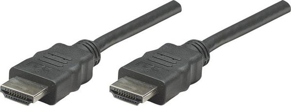 Produktbild: Manhattan HDMI Anschlusskabel HDMI-A Stecker, HDMI-A Stecker 1.00m Schwarz 308816 HDMI-Kabel