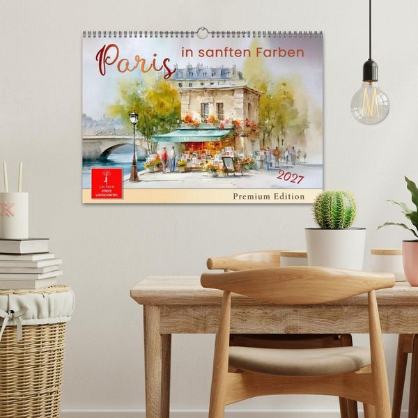 Produktbild: Paris in sanften Farben (Wandkalender 2027 DIN A3 quer), CALVENDO Monatskalender