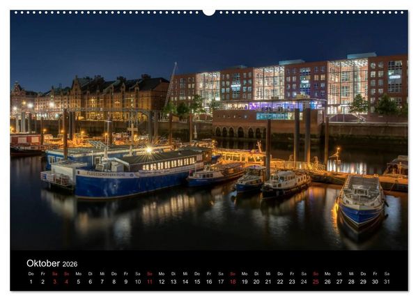 Produktbild: Hamburg - Lichter der Nacht (Wandkalender 2026 DIN A2 quer), CALVENDO Monatskalender