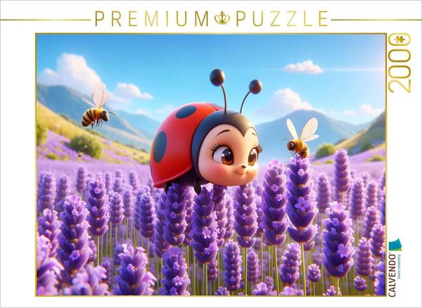 Produktbild: CALVENDO Puzzle Flug durch das duftende Lavendelfeld | 2000 Teile Lege-Gr&ouml;&szlig;e 90x67cm Foto-Puzzle f&uuml;r gl&uuml;ckliche Stunden