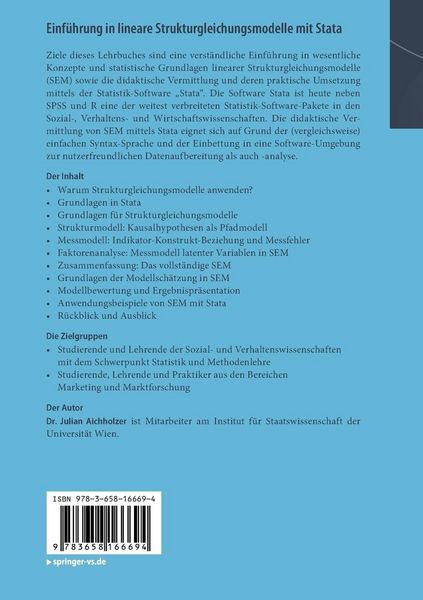 Produktbild: Einf&uuml;hrung in lineare Strukturgleichungsmodelle mit Stata