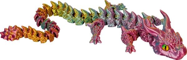 Riesen-Drache (gold-türkis-rot) - Kristalltier
