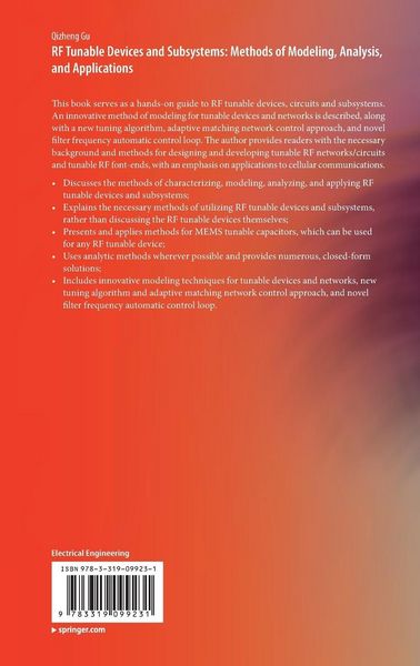 Produktbild: RF Tunable Devices and Subsystems: Methods of Modeling, Analysis, and Applications