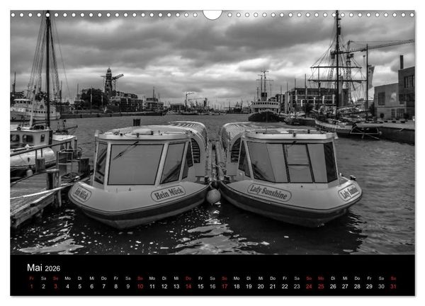 Produktbild: Bremerhaven - Blickpunkte Schwarzwei&szlig; (Wandkalender 2026 DIN A3 quer), CALVENDO Monatskalender