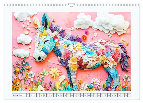 Produktbild: Luftige Collagen. Zauberhafte Tiere in fr&ouml;hlichen Farben (Wandkalender 2026 DIN A3 quer), CALVENDO Monatskalender