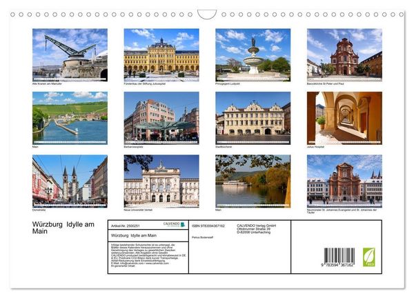 Produktbild: W&uuml;rzburg Idylle am Main (Wandkalender 2027 DIN A3 quer), CALVENDO Monatskalender