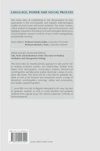 Produktbild: Talk, Work and Institutional Order