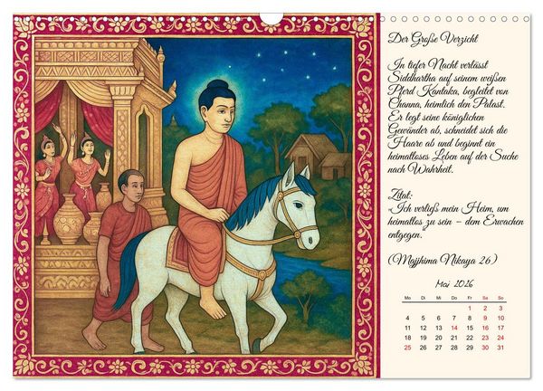 Produktbild: Siddhartas Pfad zum Buddha (Wandkalender 2026 DIN A3 quer), CALVENDO Monatskalender