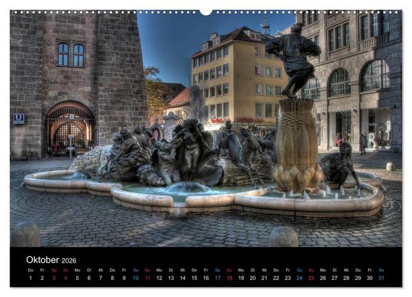 Produktbild: Meine Stadt N&uuml;rnberg 2026 (Wandkalender 2026 DIN A2 quer), CALVENDO Monatskalender