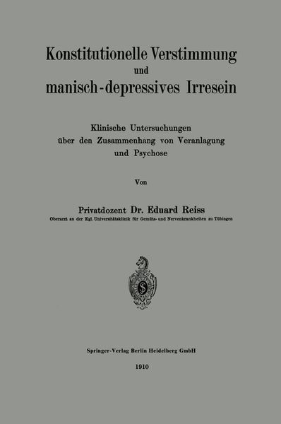 Produktbild: Konstitutionelle Verstimmung und manisch-depressives Irresein