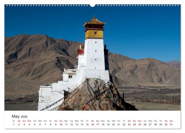 Produktbild: Tibet Monastery and landscapes (High Quality Premium Wall Calendar 2026 DIN A2 landscape),CALVENDO 12 Month Wall Calendar
