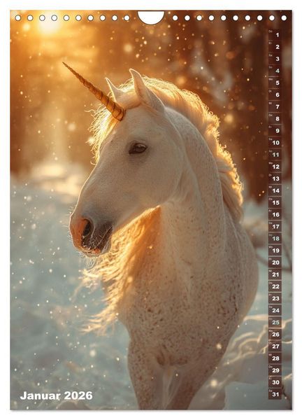 Produktbild: M&auml;rchenhafte Einhornreise - Ein Jahr voller Magie (Wandkalender 2026 DIN A4 hoch), CALVENDO Monatskalender
