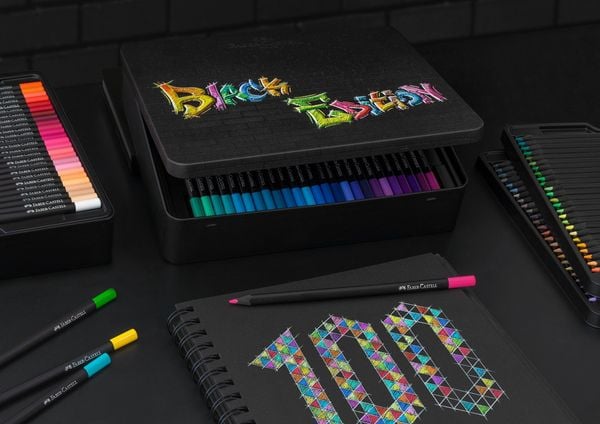 Produktbild: Faber-Castell Buntstifte Black Edition 100er Metalletui