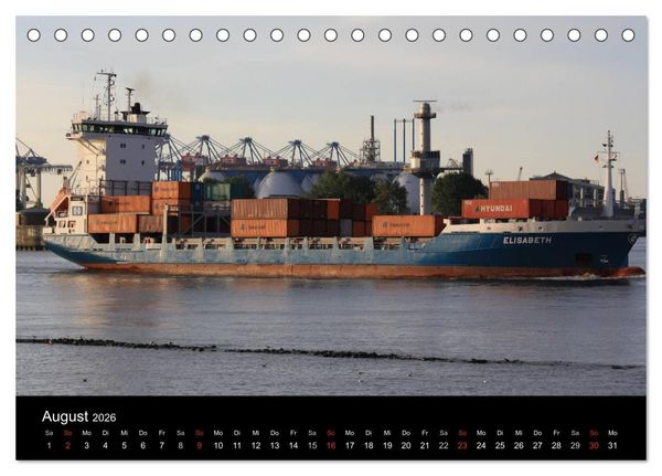 Produktbild: Schiffe im Hamburger Hafen (Tischkalender 2026 DIN A5 quer), CALVENDO Monatskalender